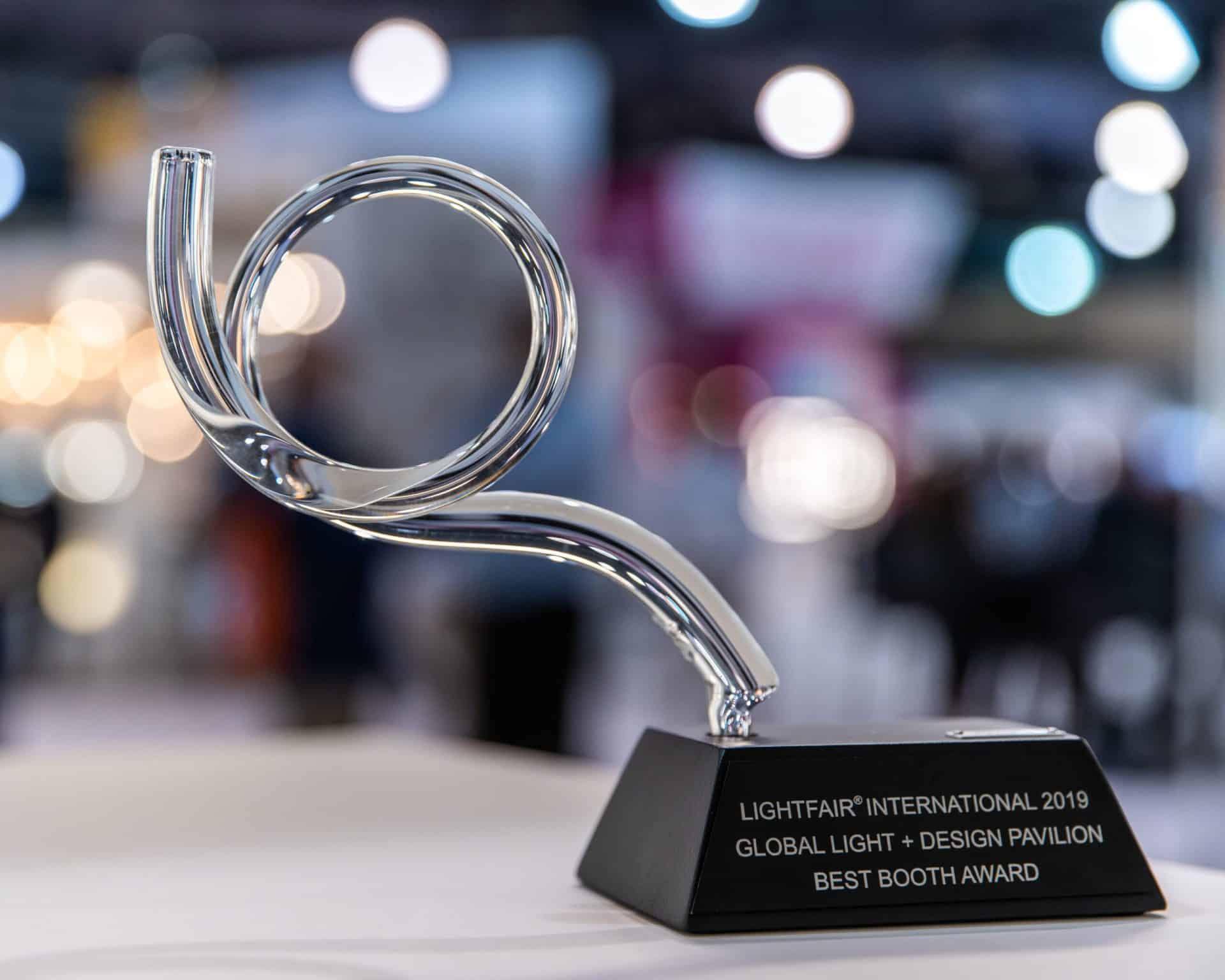 Lightfair best booth award for Kuzco trade show exhibit